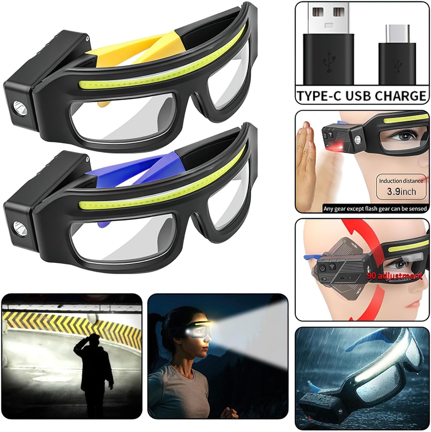 Yellow LED Motion Glasses