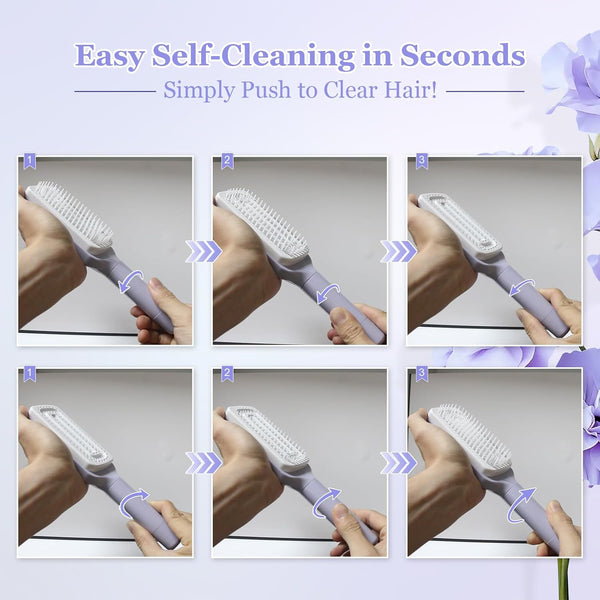 Effortless Self-Cleaning Hair Brush