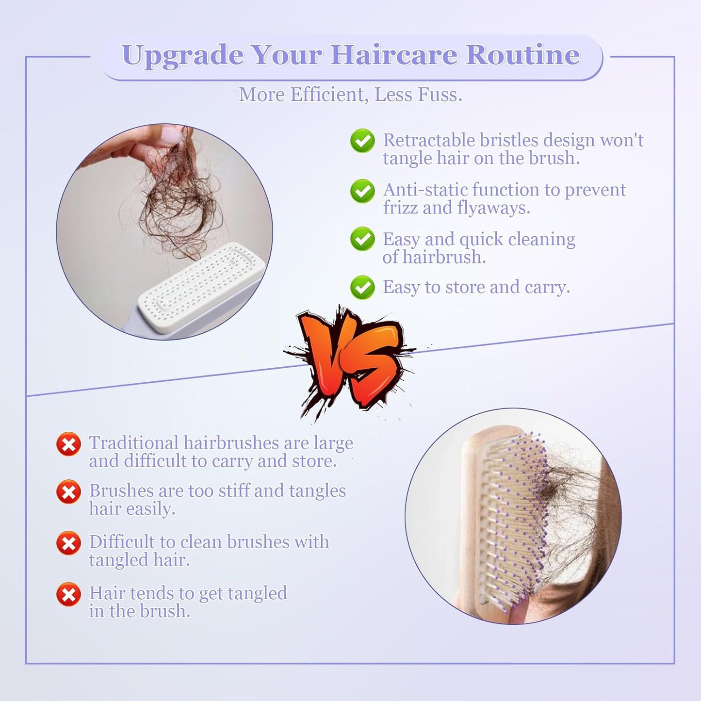 Effortless Self-Cleaning Hair Brush