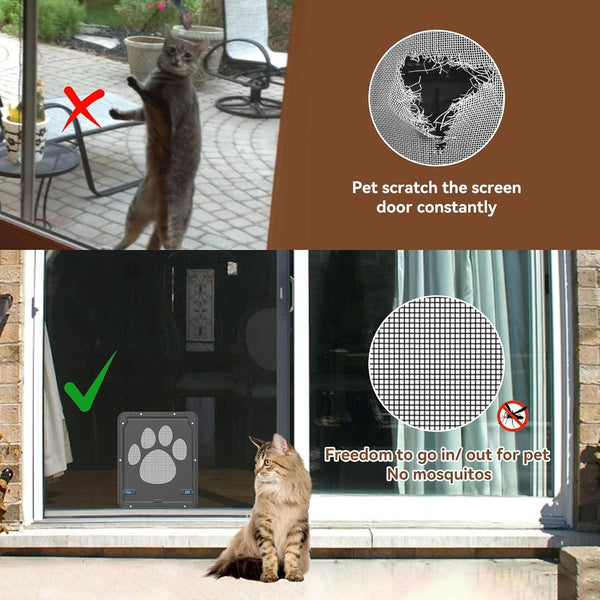 Magnetic Cat Door for Screens