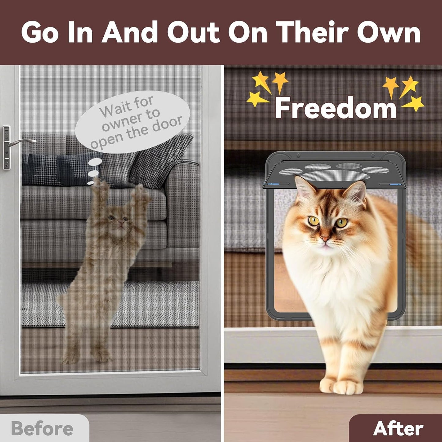 Magnetic Cat Door for Screens