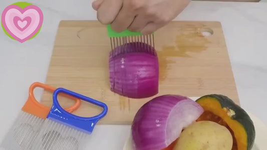 Stainless Steel Vegetable Slicer Holder For Onion Tomato Kitchen Safety