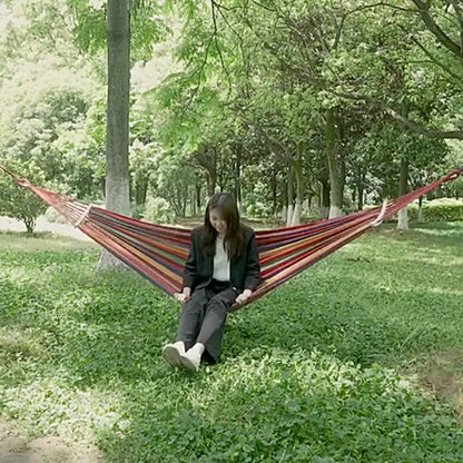Portable Single Wide Canvas Hammock For Outdoor